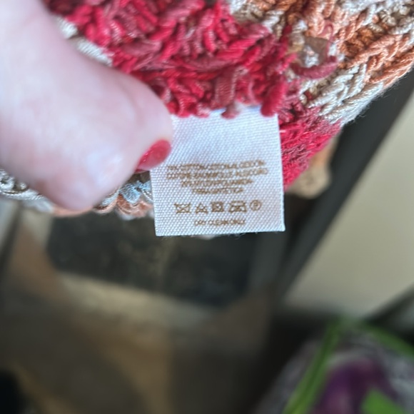 Free People Desert Moon Tan/red/orange slouchy loose knit sweater. Great look! - Picture 4 of 4